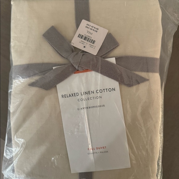 Anthropologie Relaxed Linen-Cotton Duvet Cover in Cream Full Size - Picture 2 of 2